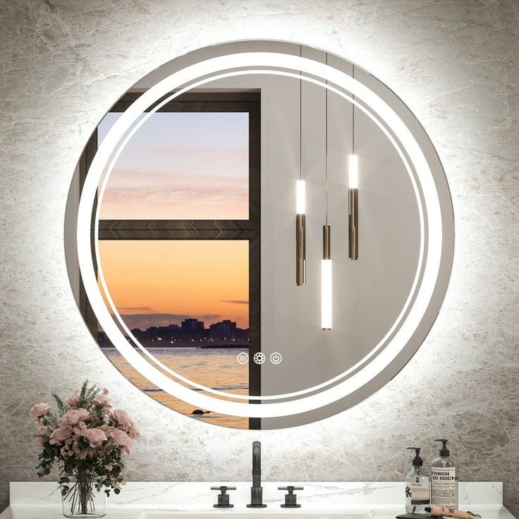 آینه بک لایت گرد