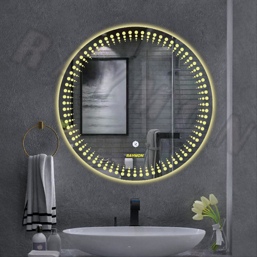 آینه بک لایت گرد لمسی