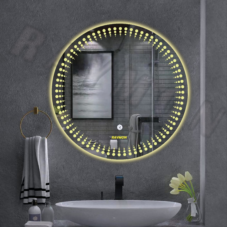 آینه بک لایت گرد لمسی