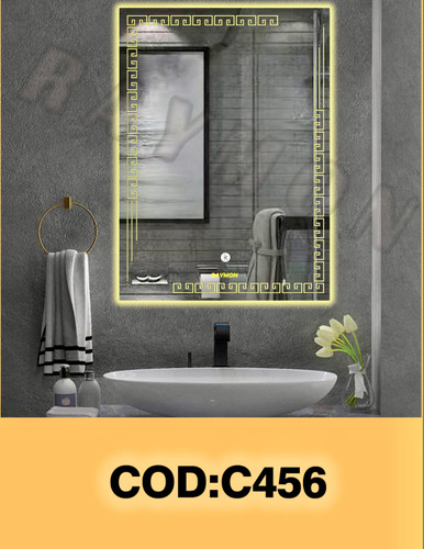 آینه بک لایت مستطیل طرح خط میخی
